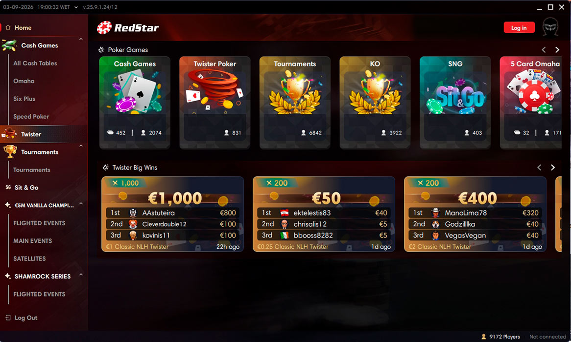 Red Star Poker New Main Lobby