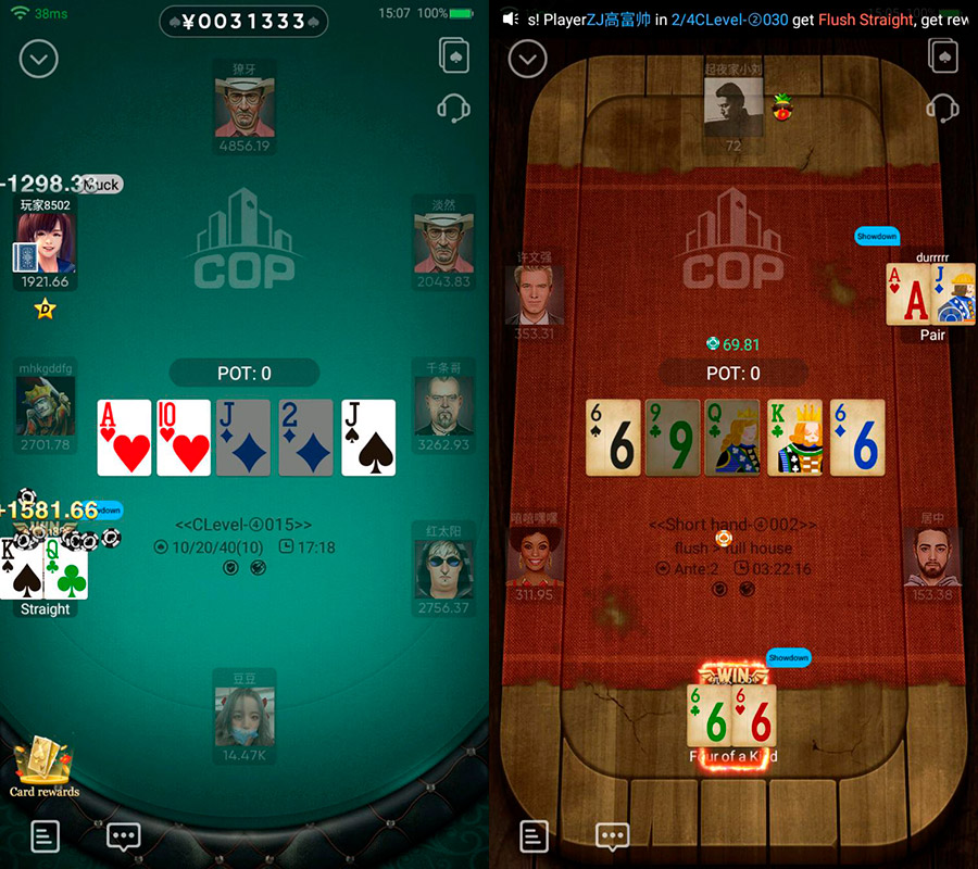 City of Poker Tables Holdem and Shortdeck Ru