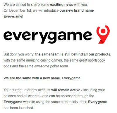 Intertops rebrands to Everygame