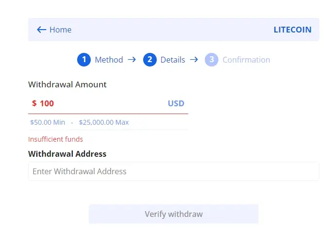 Acr Poker Withdraw Enter Amount Address Verify