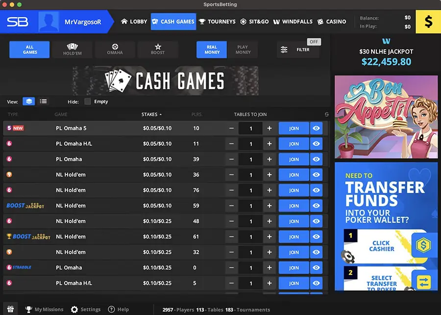 Sportsbetting Cash Lobby Ru