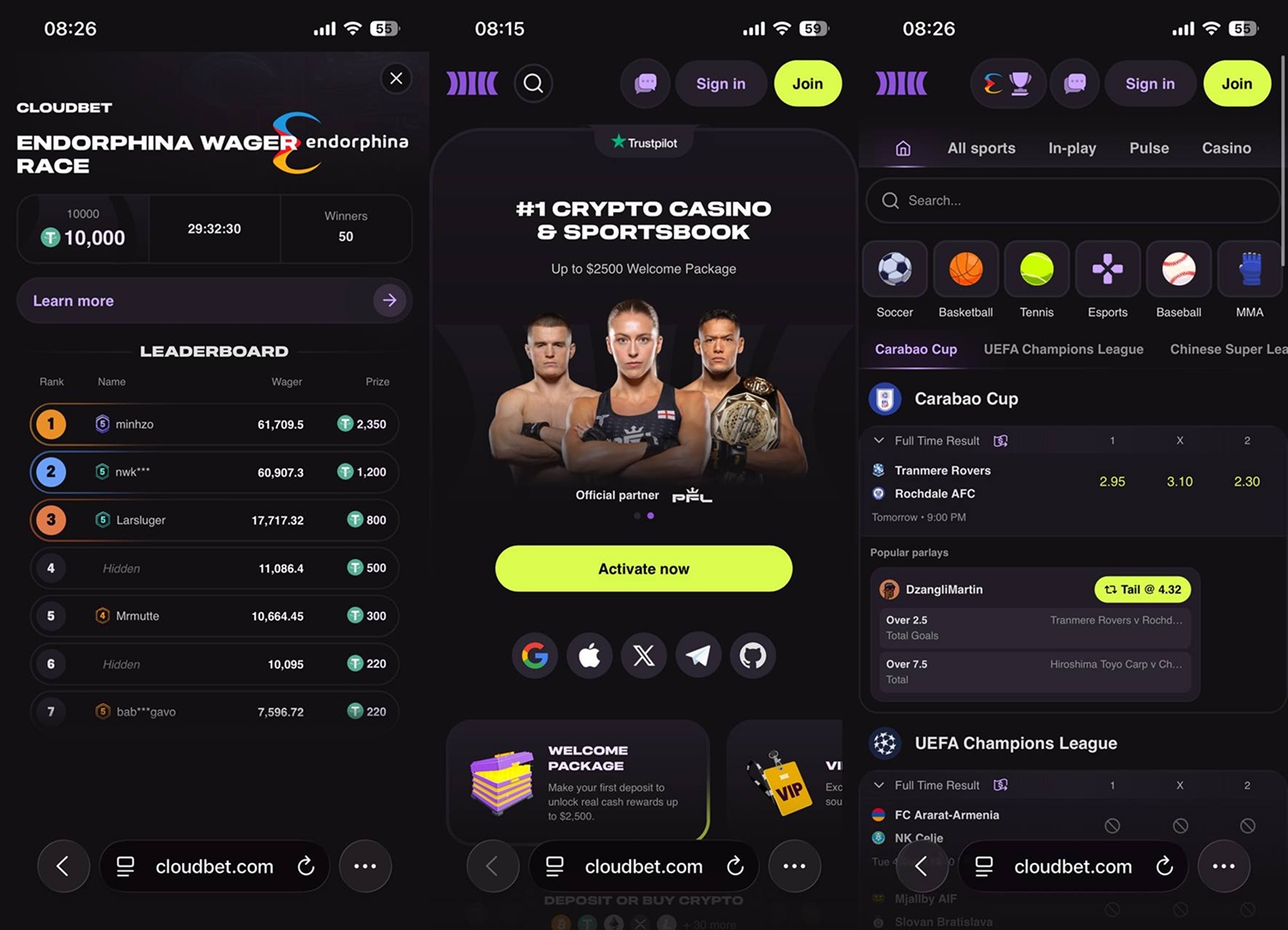 Cloudbet Sportsbook Mobile