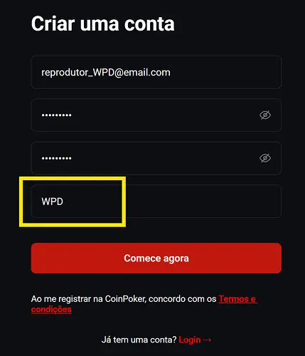 Crie Sua Conta No Coin Poker