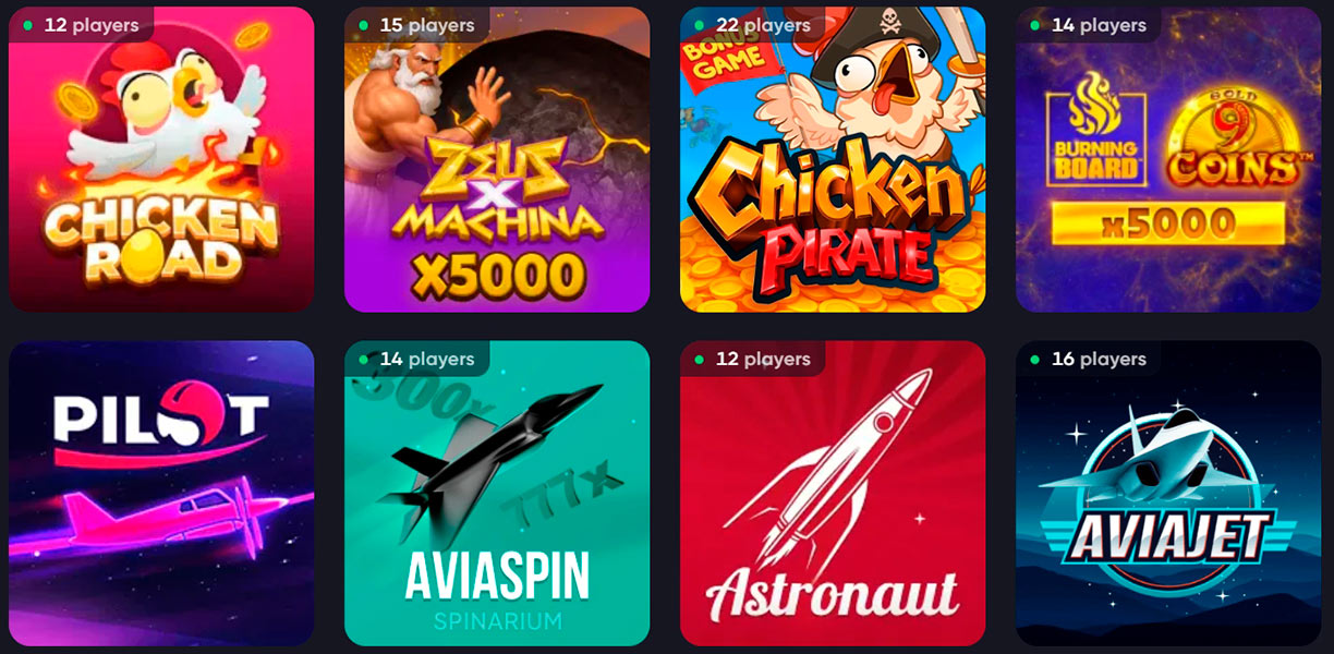 Spinarium Casino Instant Games Page