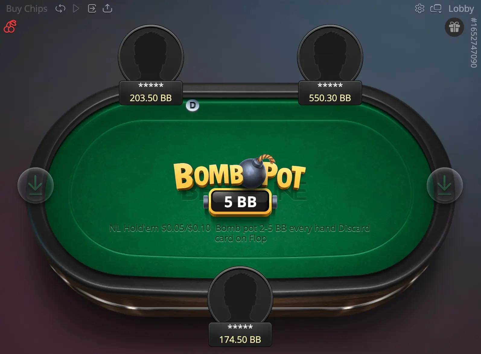 Стол с Bomb Pot в BetOnline