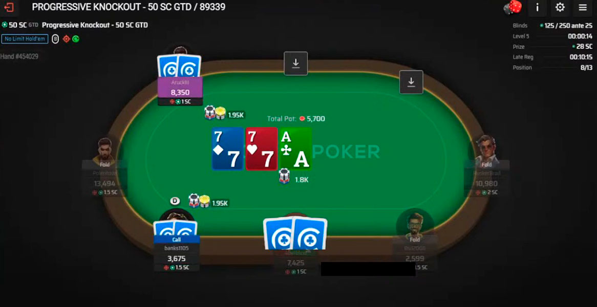 Clubs Poker Mtt Table