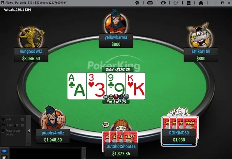 Mesa de PLO en PokerKing