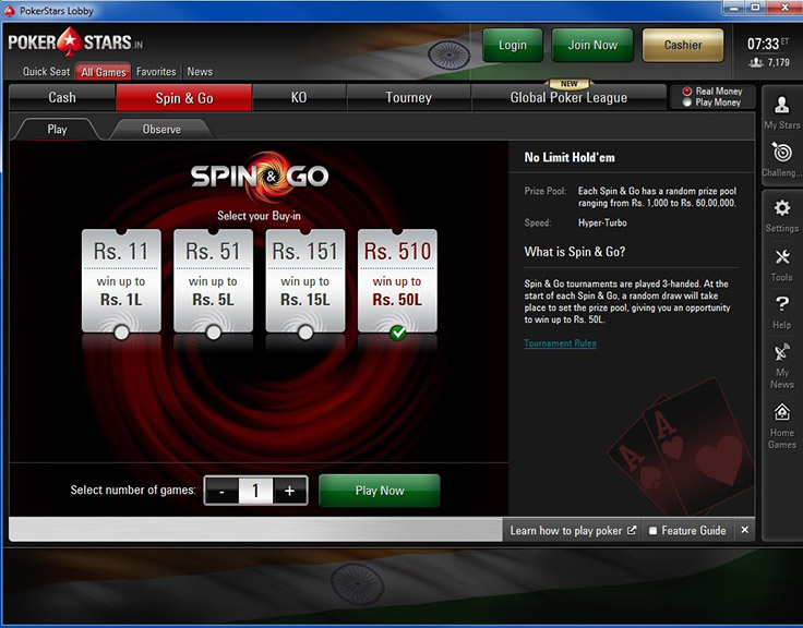 Pokerstars India Spins Lobby Ru