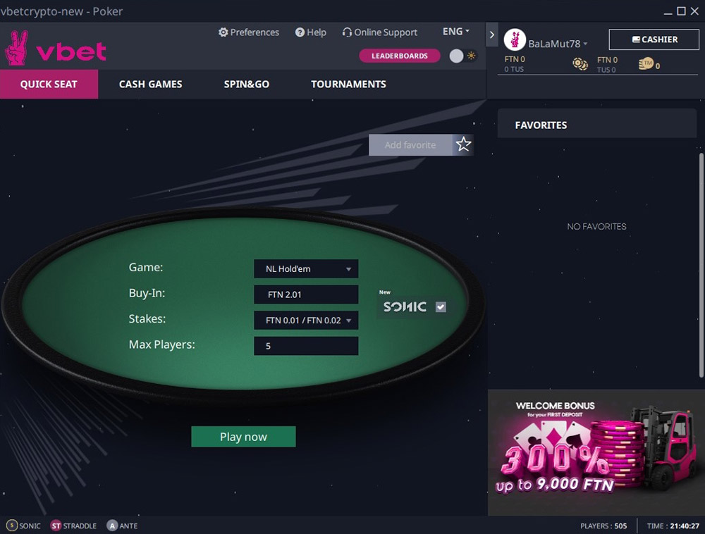 Vbet Ftn Poker Lobby Quick Seat