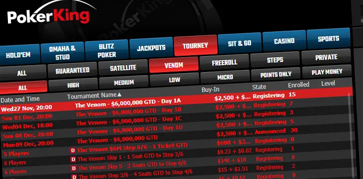 The Venom $6,000,000 GTD – новый рекорд американского онлайн-покера?
