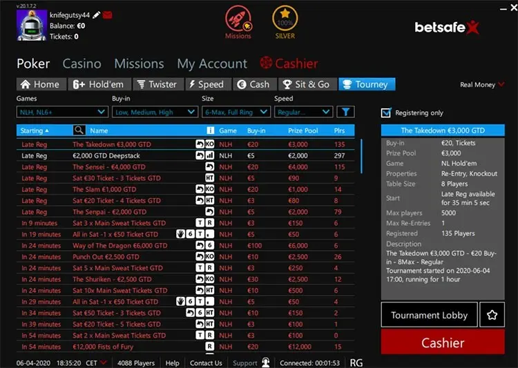 Betsafe Poker турниры