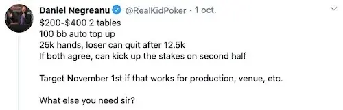 Daniel Negreanu sobre el reto