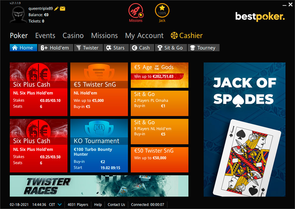 Bestpoker Main Lobby Es