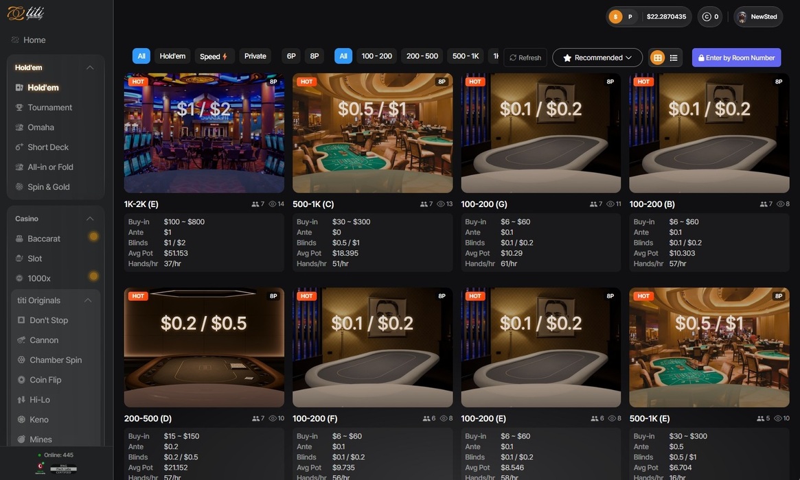 Titi Poker Defult Cash Lobby