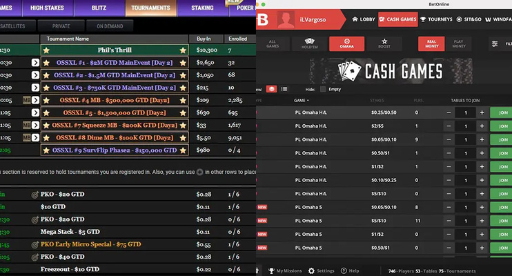 Acr Poker Vs Betonline Lobbies