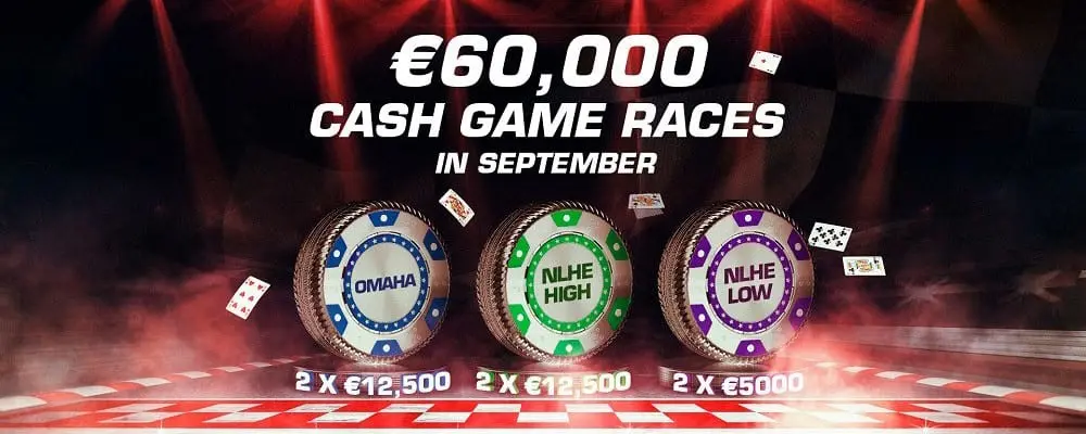 Carreras Cash Game en RedStar Poker desde el 1 de septiembre del 2021