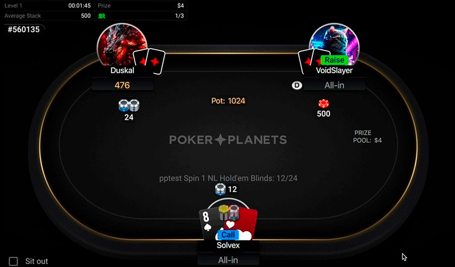 Poker Planets  стол Spins