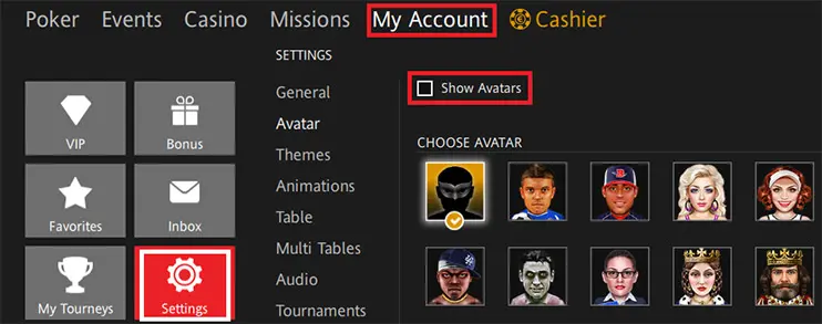 Ipoker Layoiut Options Client