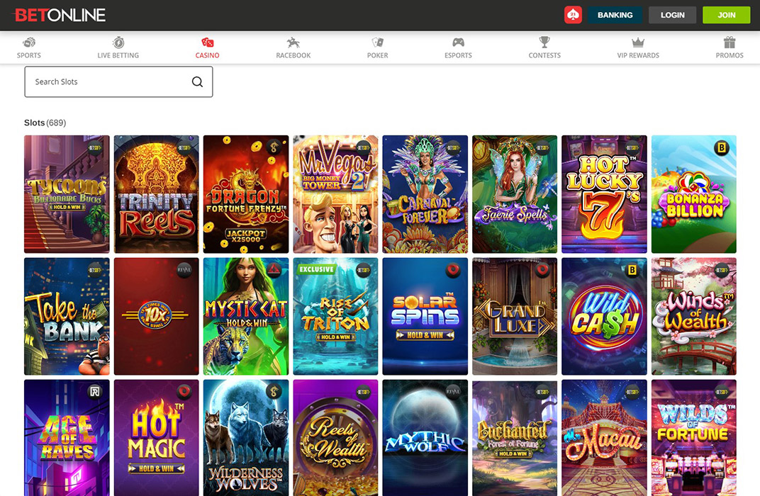 Bet Online Casino Slots