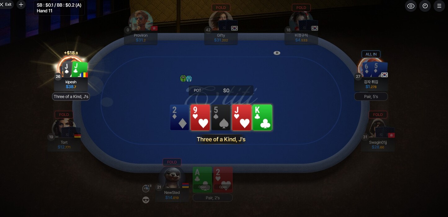 Titi Poker 8 Max Cash Table