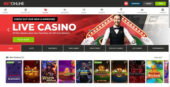 Bet Online Casino Lobby
