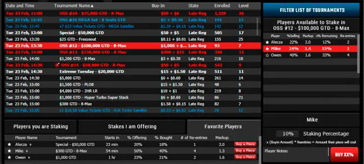 Step 2 staking poker tournaments on WPN