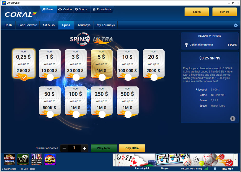 Coral Poker Spins Lobby Ru