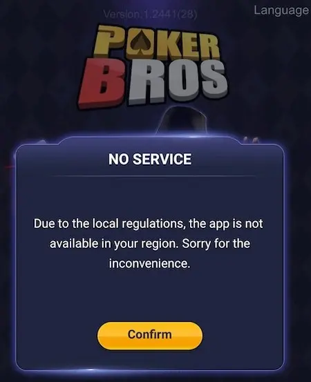 PokerBros No Service in Minnesota