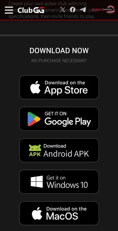 Clubgg Download Android button on website
