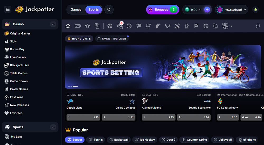 Jackpotter Sportsbook