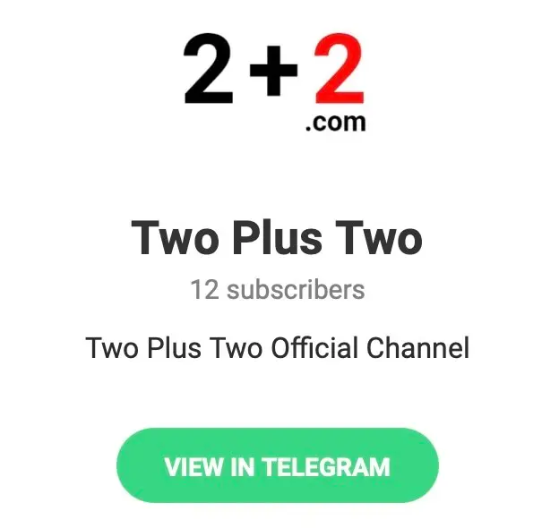 Two Plus Two Telegram Channel