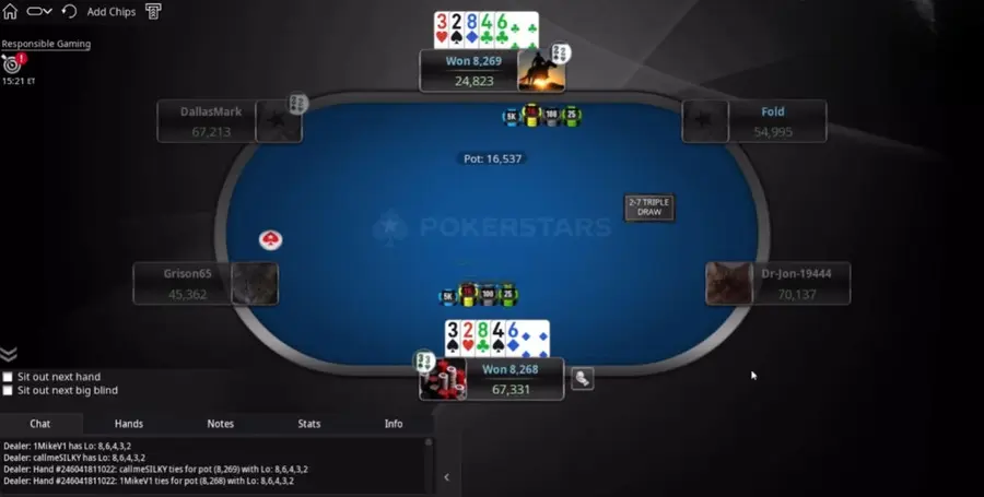 Столы по 2-7 Triple Draw на PokerStars