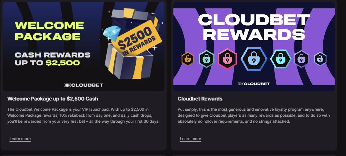 Cloudbet promotions board