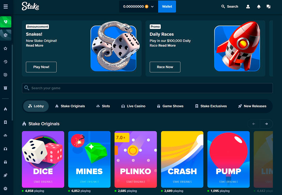 Stake Com Casino Main Page