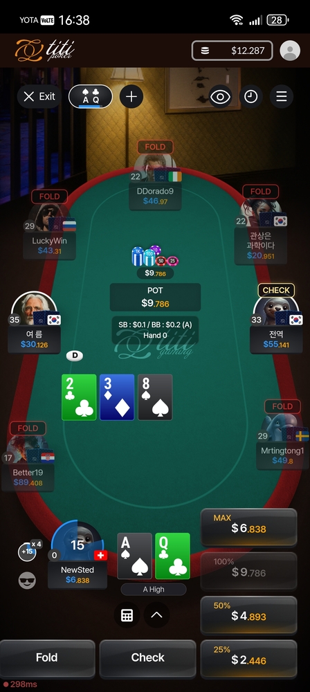 Titi Poker Mobile Table Betting