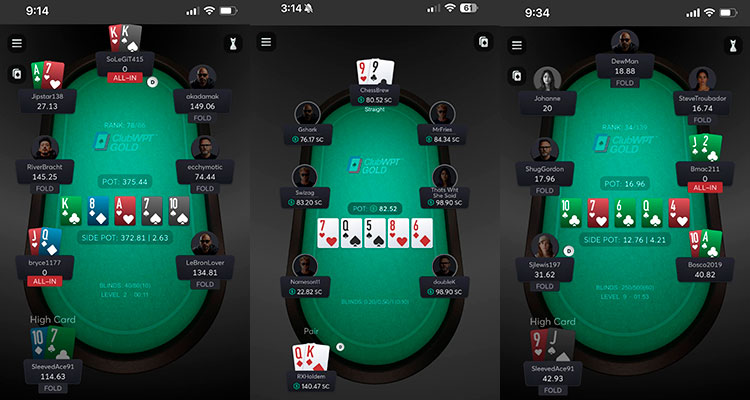 Aplicación móvil de ClubWPT Gold