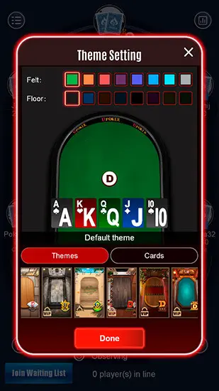 Upoker table customization