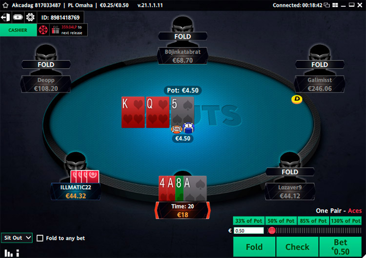Guts Poker Omaha Table En