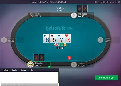 Tonybet Poker Holdem Table 1 En