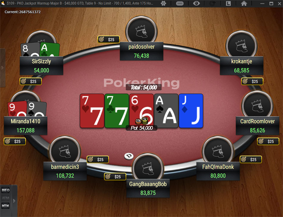 Pokerking Mtt Table