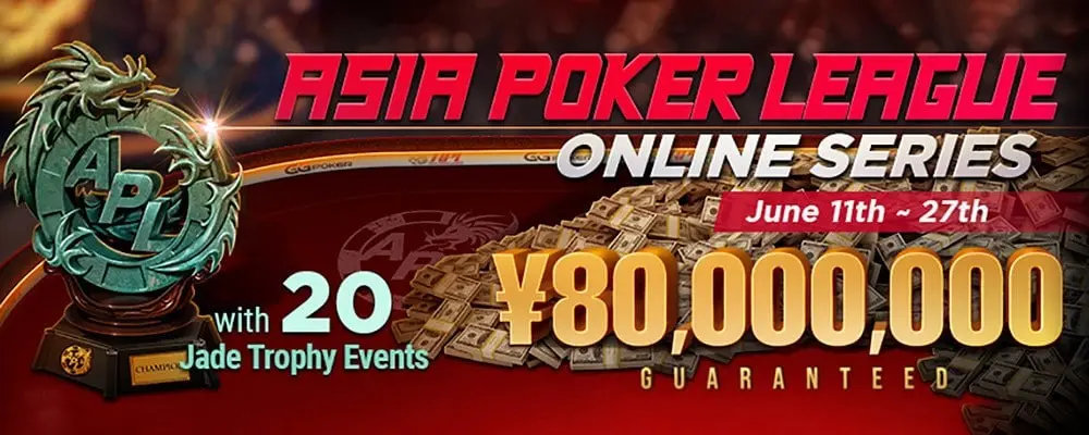 Segunda Asia Poker League Online Series con $12,5M GTD en GGPoker