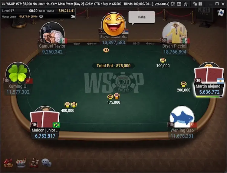 Mesa final Alejandro Caridad WSOP Online