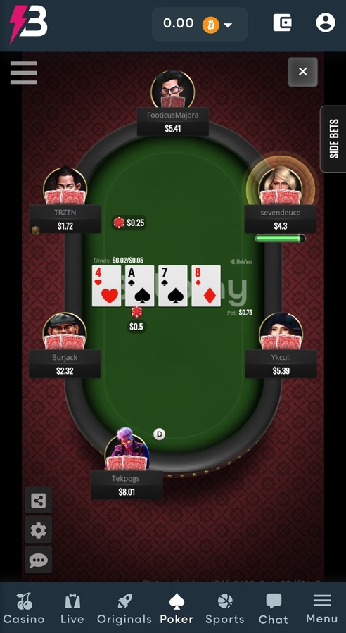 Betplay Poker Holdem Table Mobile