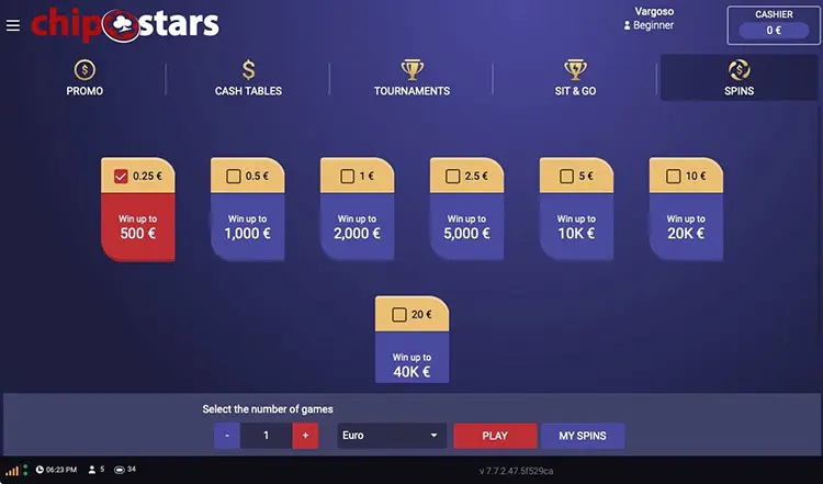 Chipstars Poker мобильный клиент
