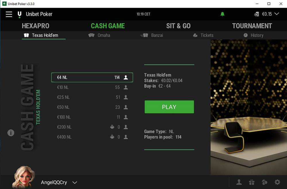 Unibet Cash Game Lobby Es