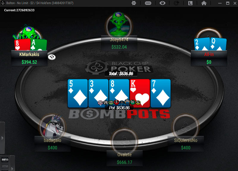 Black Chip Poker Cash Holdem Table