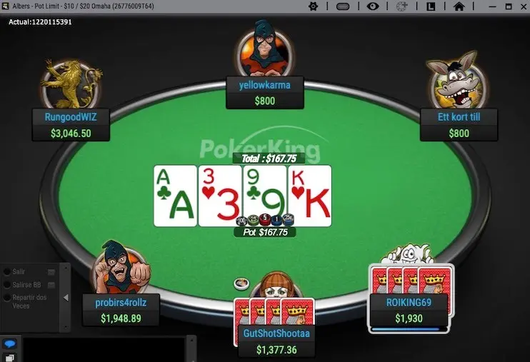 PokerKing PLO table