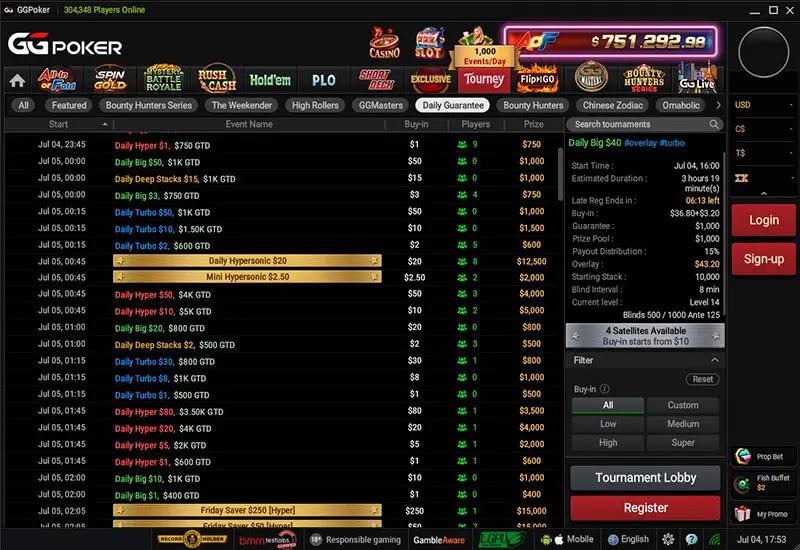 Ggpoker Network Torneos